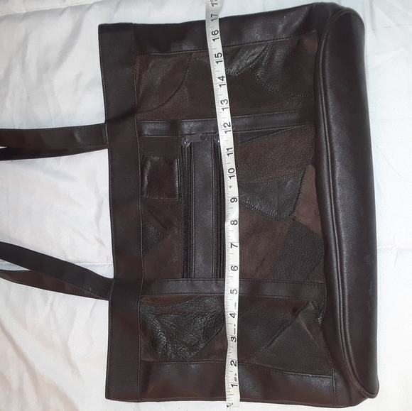 80s style moms leather brown patch purse - Picture 5 of 9